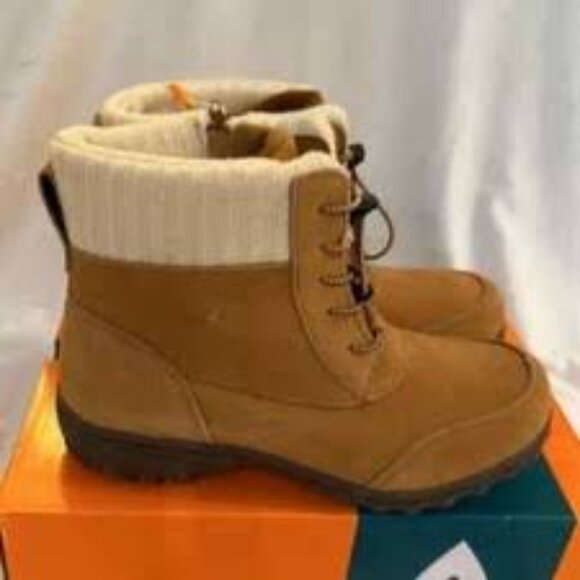 NIB- SPORTO BOHO WATER RESISTANT SUEDE LACE UP ANKLE BOOTS CAMEL - Picture 3 of 5